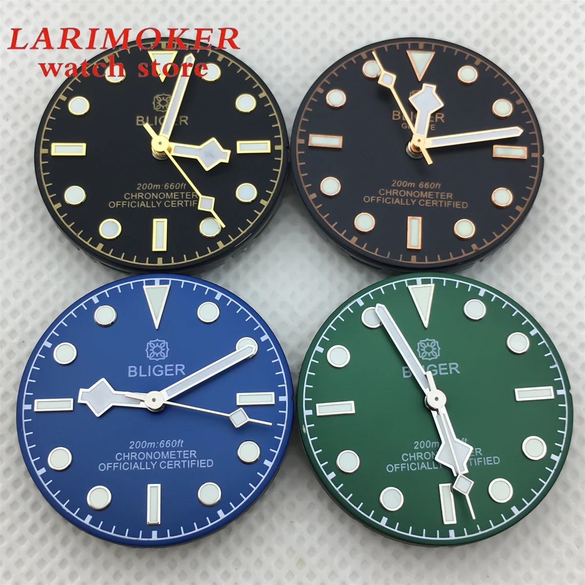 BLIGER 29mm white Black luminous dial Sterile luminous dial with snowflake hand with NH35 NH36 ETA2824 2836 PT5000 movement