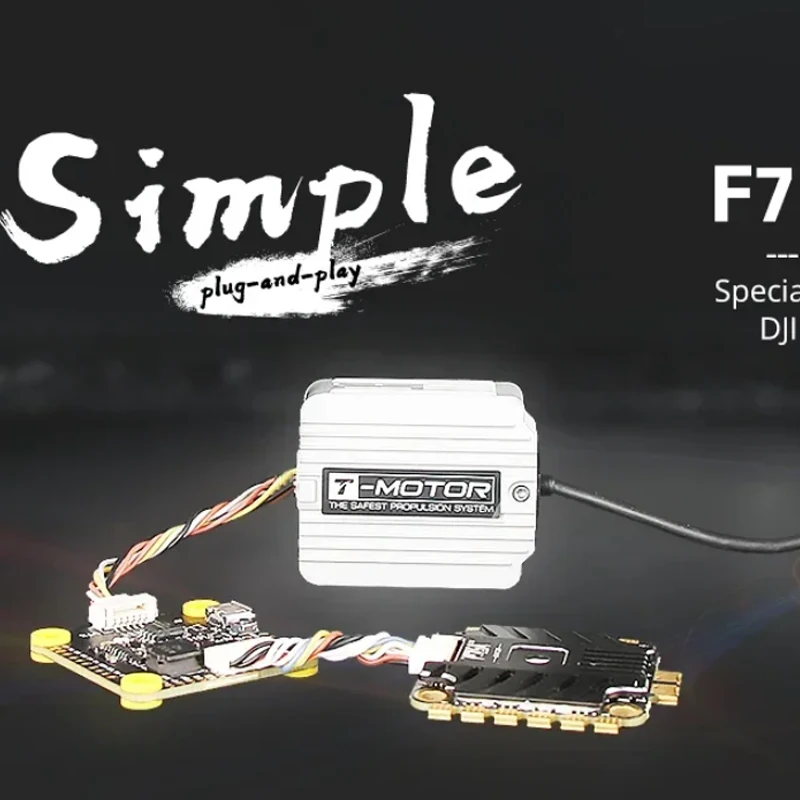 T-MOTOR F7 HD Stack F7 722 HD Controlador de vôo com BMI270 + F55A Pro II 3-6S 4 em 1 Blheli_32 Brushless ESC para RC FPV Racing Drone