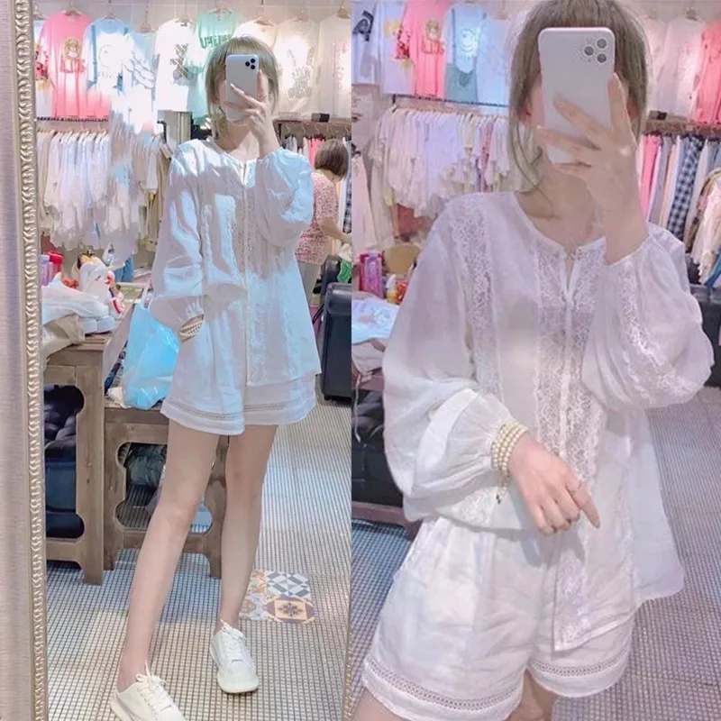 

Летний тонкий новый комплект Sle Long Sve из хлопка и льна, женский свободный комплект для похудения, повседневный комплект из двух предметов, удобный крой