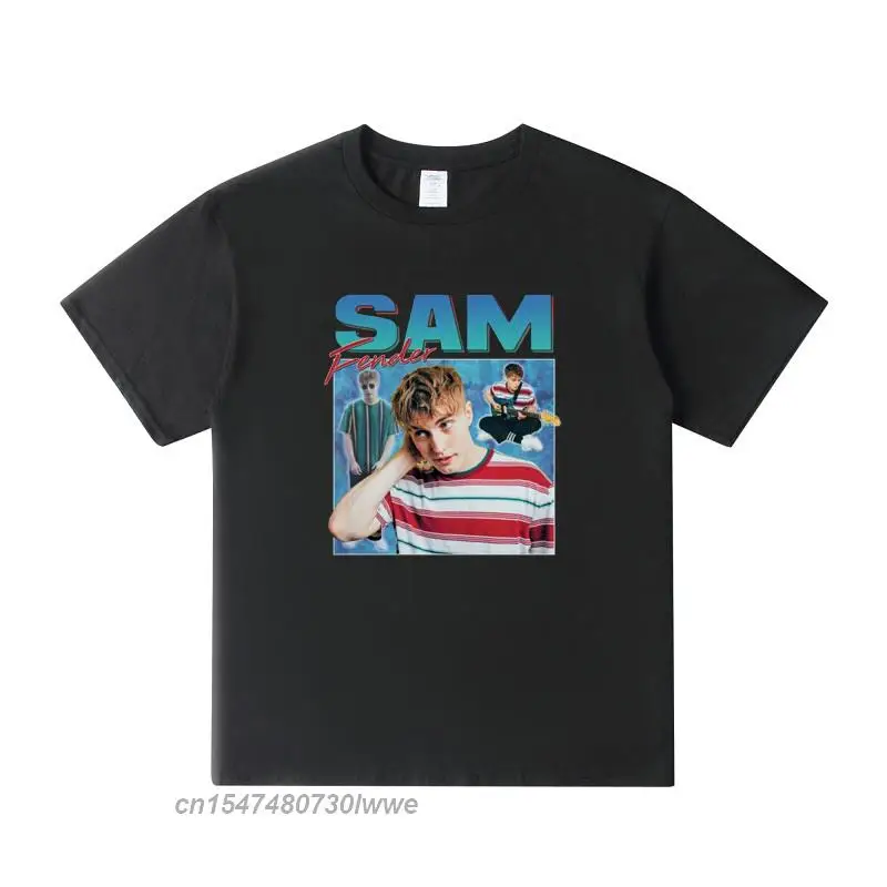 Sam Fender Homage T-Shirt Tee Funny Graphic Retro Party Tour Tribute 80'S Graphic T Shirts Top Quality Cotton Men Tshirt