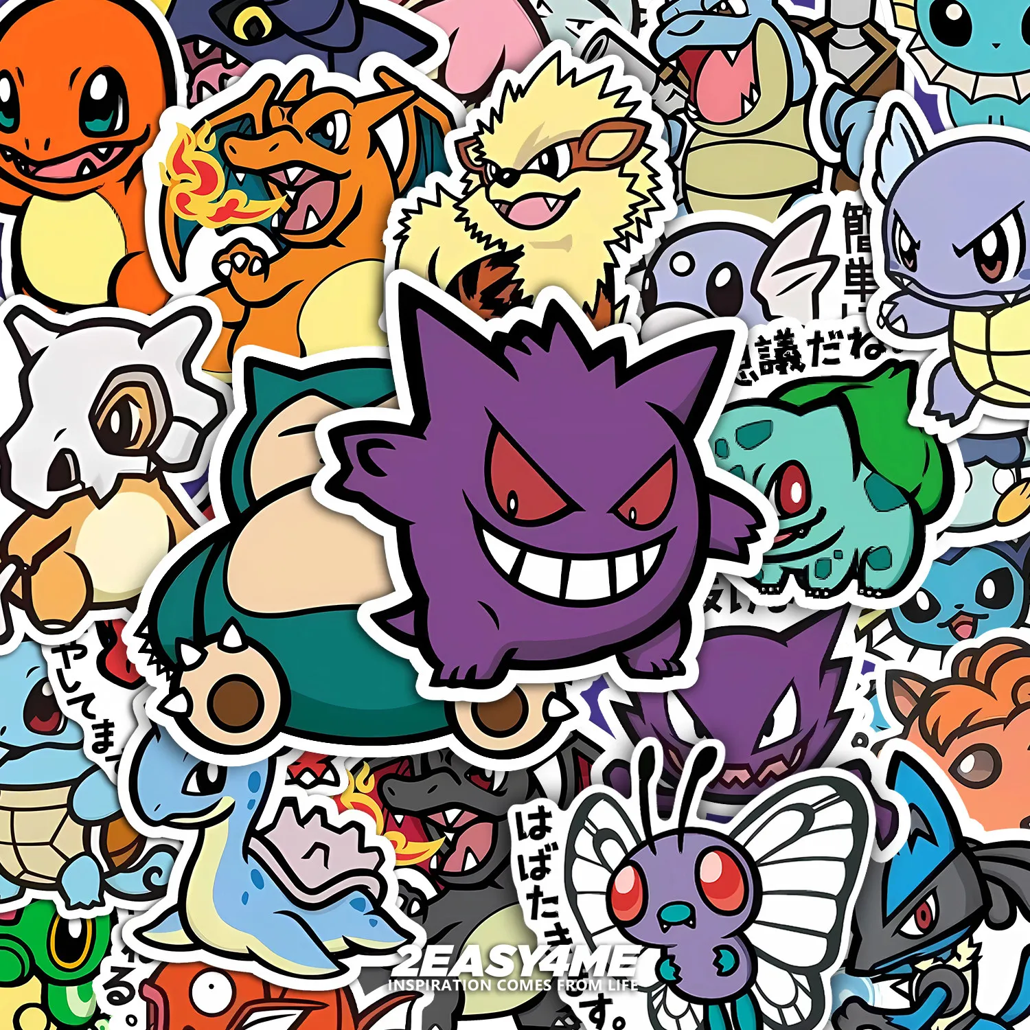 

100 Pcs Pokemon Waterproof Anime Cartoon Stickers, Cute Kawaii Vinyl Decals for Laptop Phone Water Bottle DIY Gift for Kids
