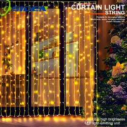 220V LED Curtain Icicle Lights Waterproof Christmas Fairy String 8 Lighting Modes Wedding Holiday Decorations for Home Room