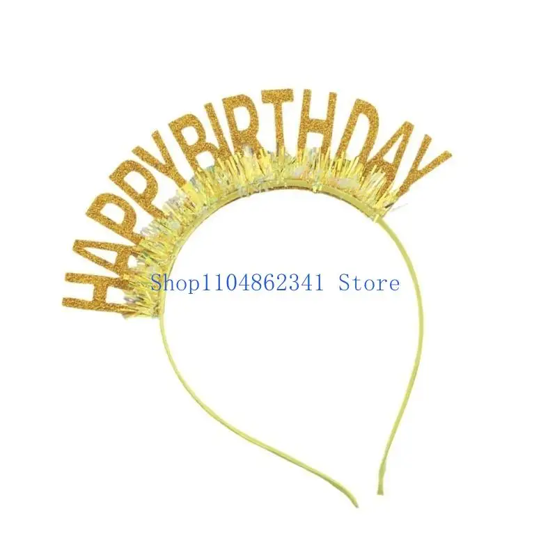 5Asd Feliz Aniversário Banda da cabeça Celebração Acessórios Hairhoop para reunir