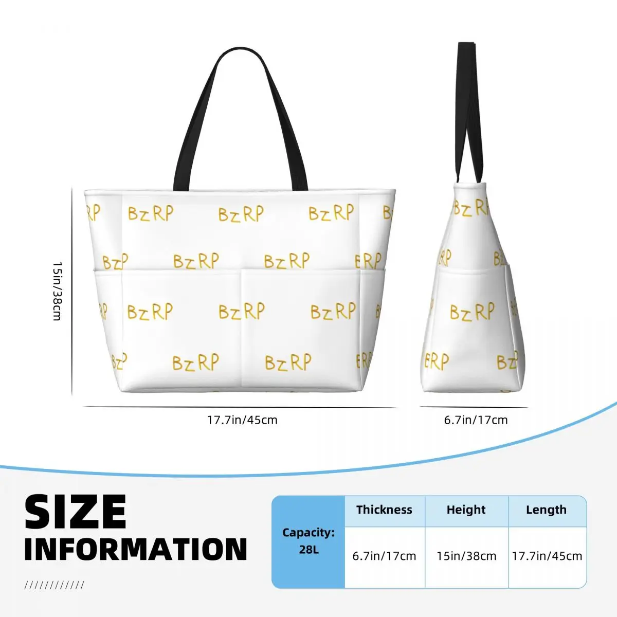 Bizarrap Cap (BZRP) Beach Tote Bag Sport Gym Yoga Duffle Large Tote Bag Women Travel Bag Fitness bag view 4