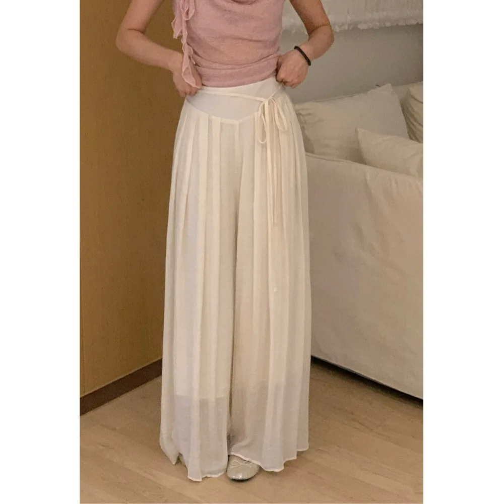 

2026 Summer New Korean Style Simple Atmosphere Personality Sun Protection Wide Leg Pants Women Versatile Slimming Casua...
