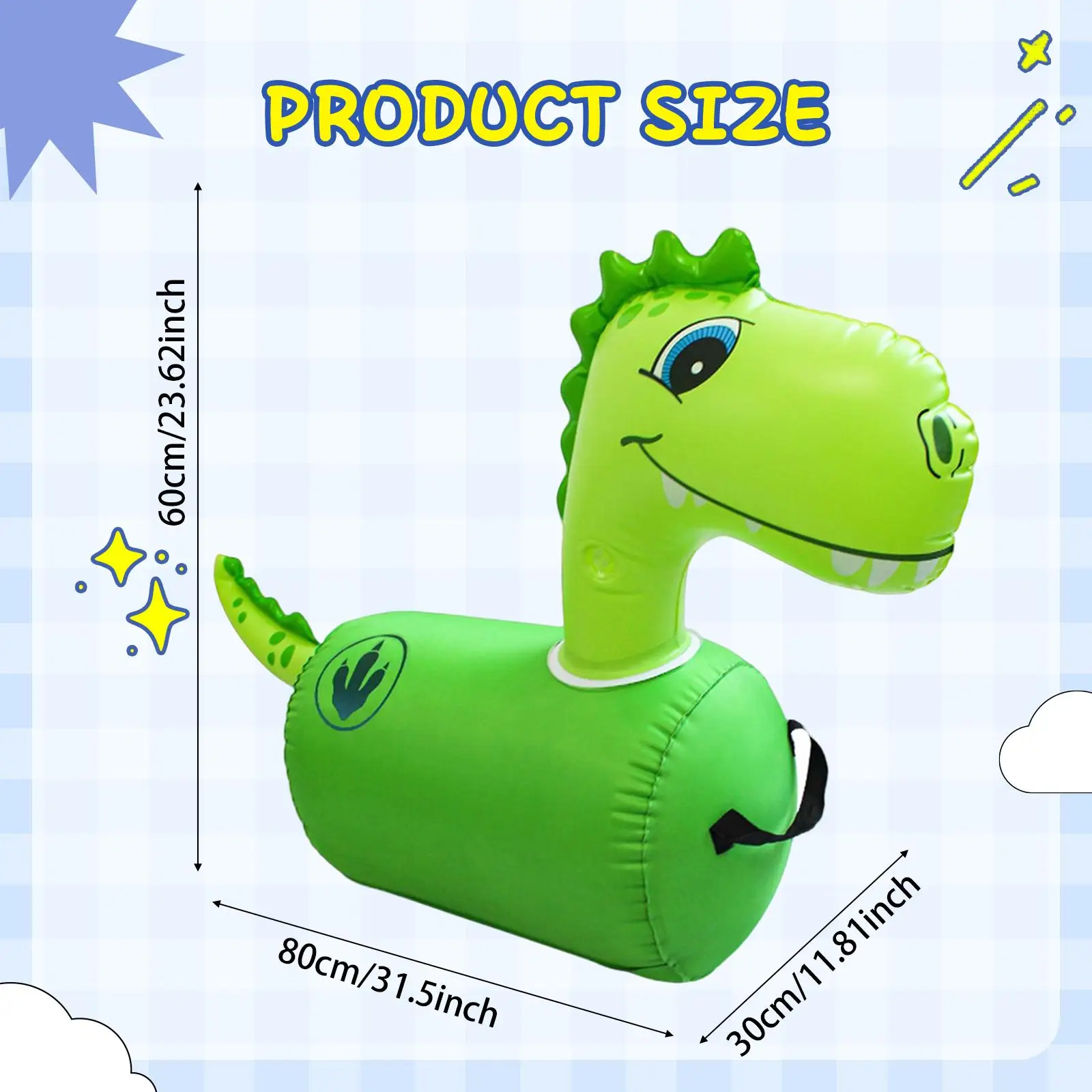子供用バウンス恐竜おもちゃ パーティー用品 PVC製 簡単操作 キッズジャンプトイ 乗用玩具 裏庭、室内、ゲーム、遊び場用
