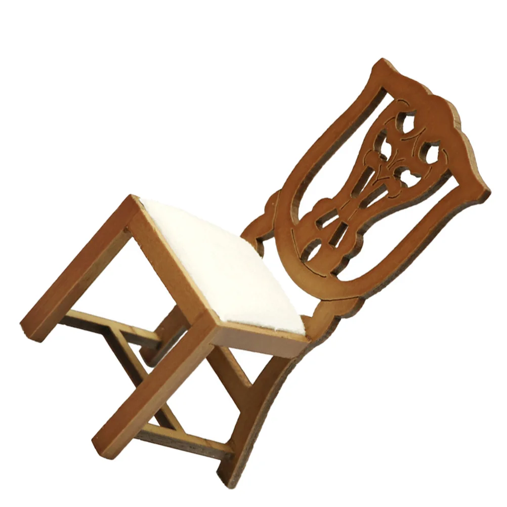 Mini chaise l'inventaire FigAuckland, chaises, meubles, modèle en bois, jouet, maison de scène micro