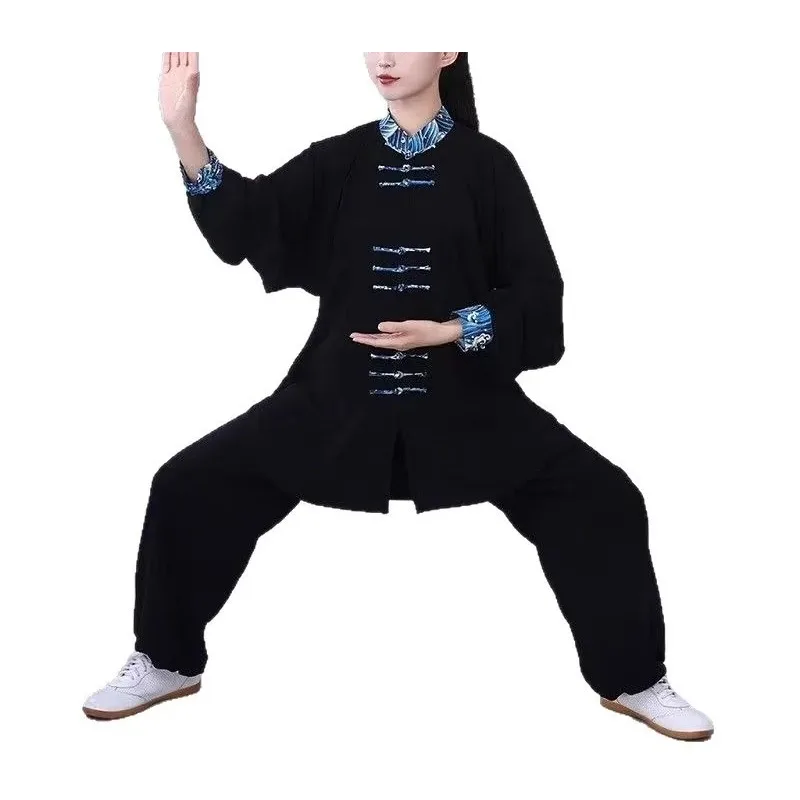 الملابس الصينية التقليدية الرجال النساء الكبار تاي تشي الكونغ فو موحدة فنون غير رسمية أداء ممارسة الملابس الووشو