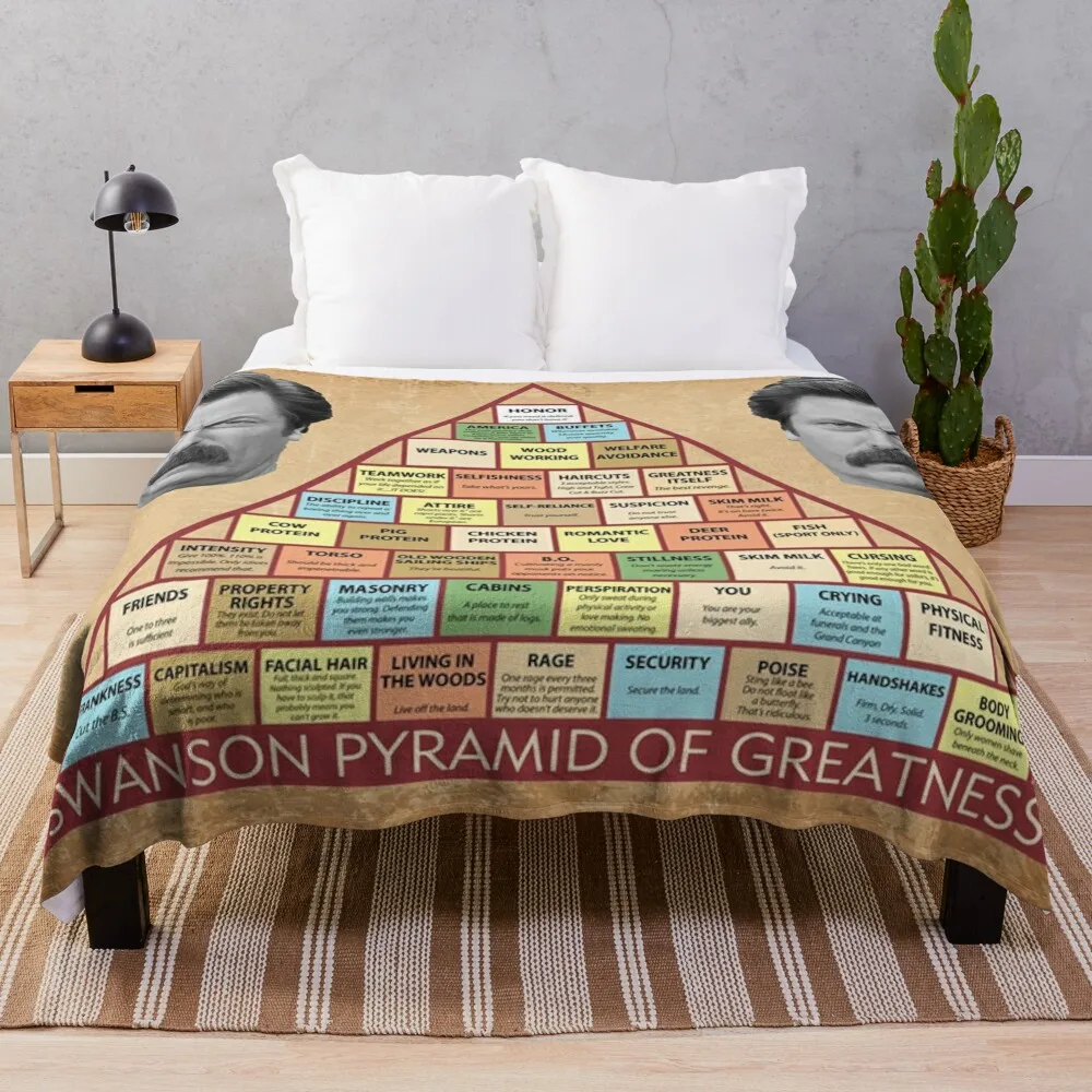 Swanson Pyramid of Greatness Throw Blanket Winter bed blankets wednesday