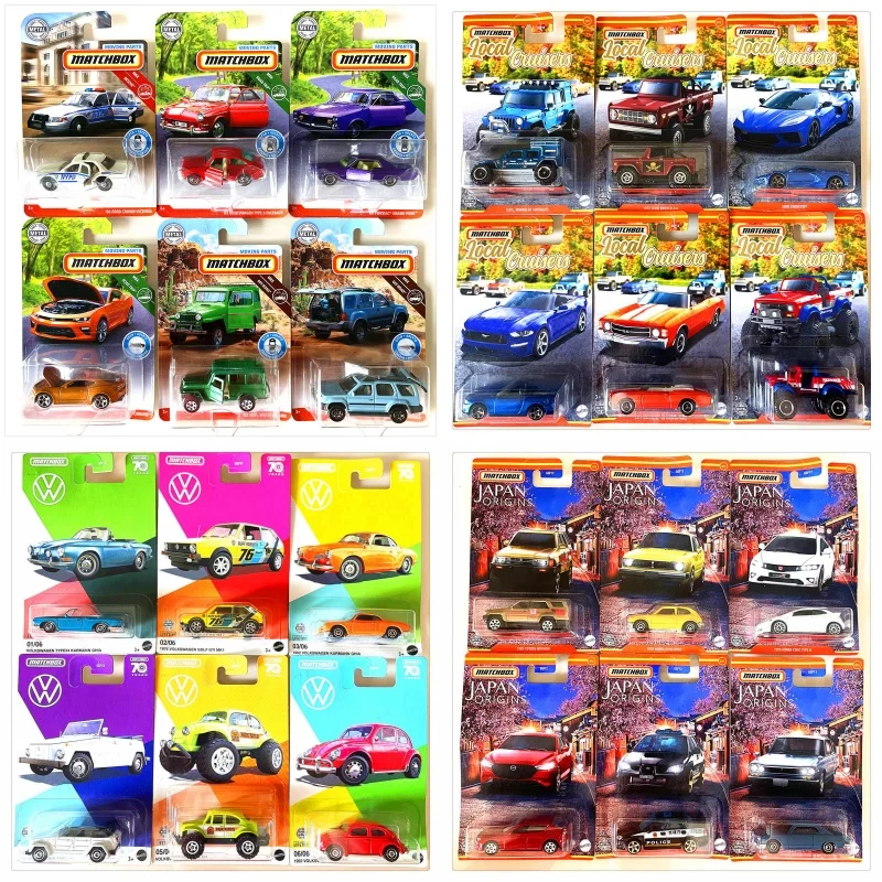 Carros em Miniatura Matchbox Volkswagen 70º Aniversário Origem Japão GGF12 Karmann Ghia Beetle Golf GTI MK1 Civic Type R Coleção