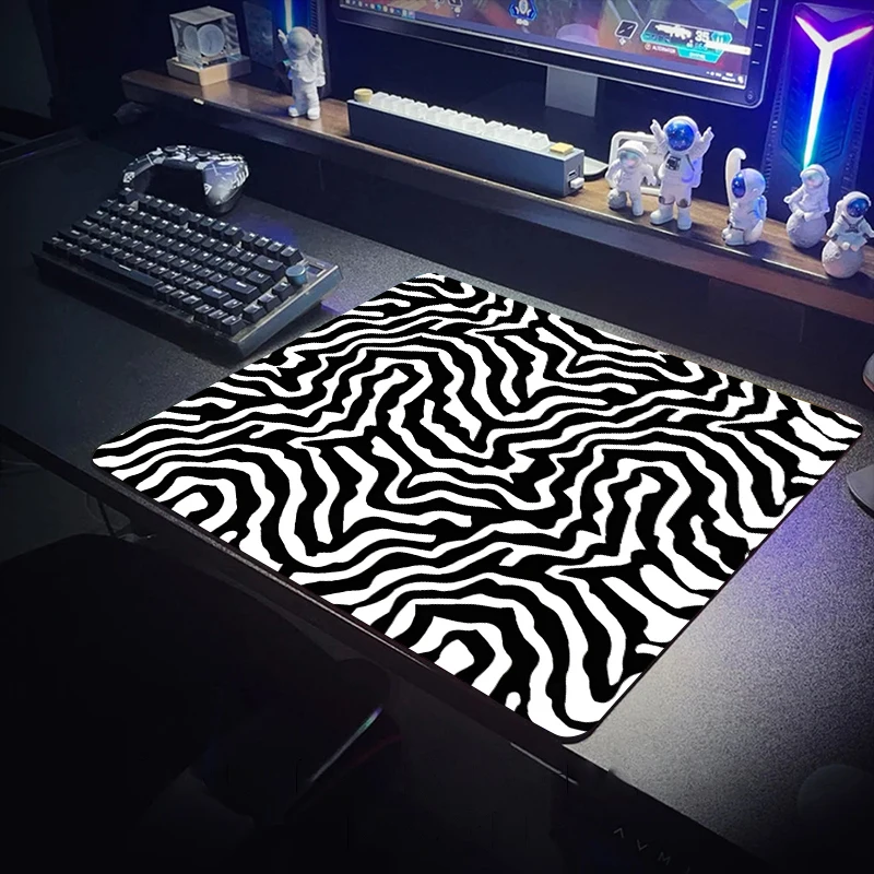 Abstract Lines Mouse Pad Mousepad Black Gamer Pc Accessories Table Computer Mouse Mats Rug Gaming Desk Extended Office Carpet