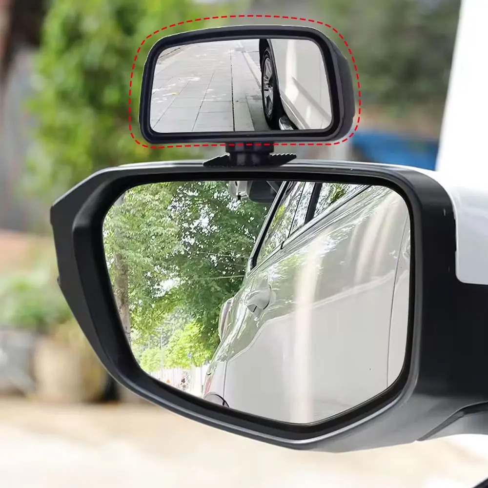 

Car Safety Convex Mirror Wide Angle Self-Adhesive Car Blind Spot Mirror 360-Degree Rotation Auto Auxiliary Rear View Mirrors