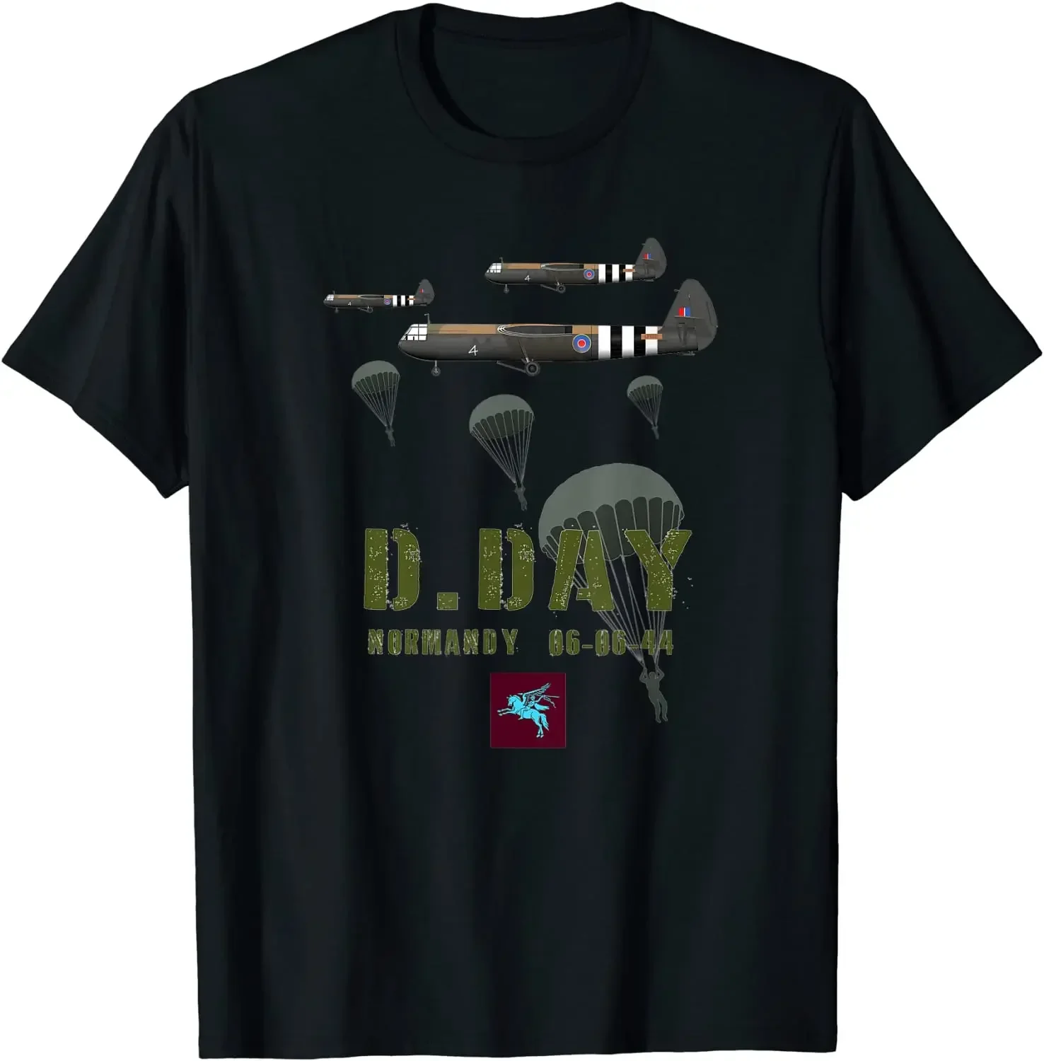 streetwear fashion vintage 6th Airborne Division D-Day Normandy WW2 Men T-Shirt Short Sleeve Casual Cotton O-Neck  Summer  Tees