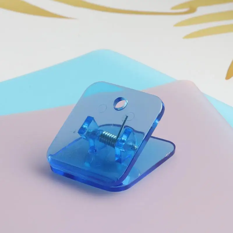 1/5pcs Kawaii Square Paper Clips Transparent File Documents Binder Clip Index Page Holder Ticket Clamp Planner Bookmarks Office