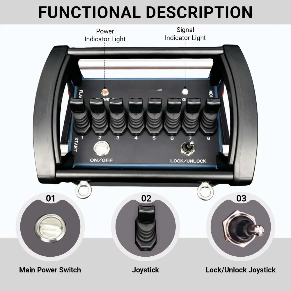 Mini Proportional Hydraulic Remote Control for Spider Lift Lightweight Handheld Controller for Indoor Small Lifting Equipment