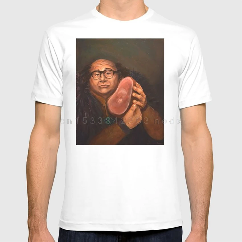 Danny Devito With His Beloved Ham T-shirt Rum Charlie Day Frank Reynolds Renaissance Actor Humor Comedy Cotton Round-neck Tee