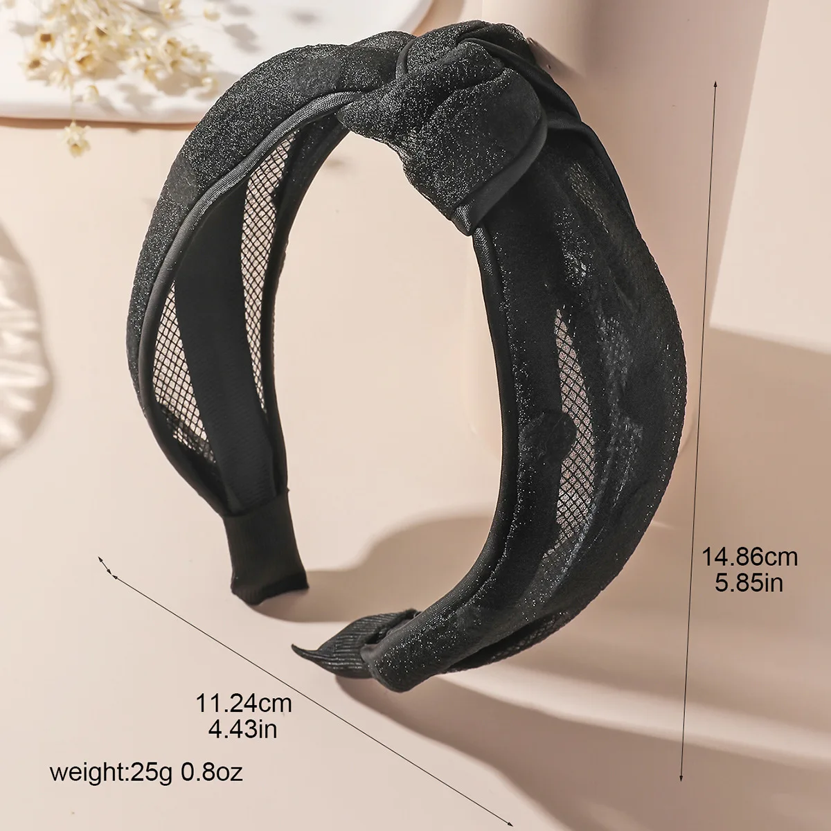 South Korea Net Red Gauze Headband Female Hundred Fairy out Knotted round Nodding Face Face Pressure Hair Wide Edge Headband