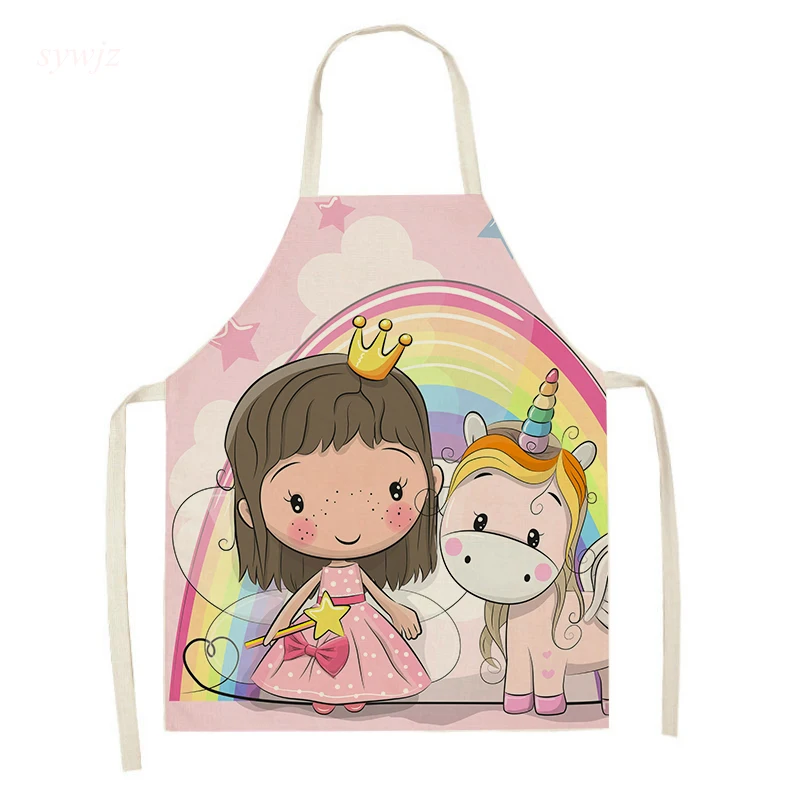 Kitchen Apron Cute Cartoon Unicorn Series apron Children\'s parent-child  Home Cooking baking  Cleaning