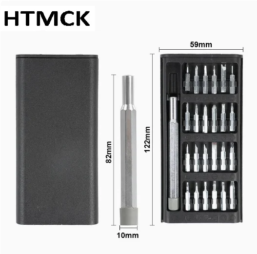 25 in 1 Mini Precision Screwdriver Set Flat Head & Cross Tip Manual Repair Tool Kit for Phone Glasses Laptop Tablet Electronics
