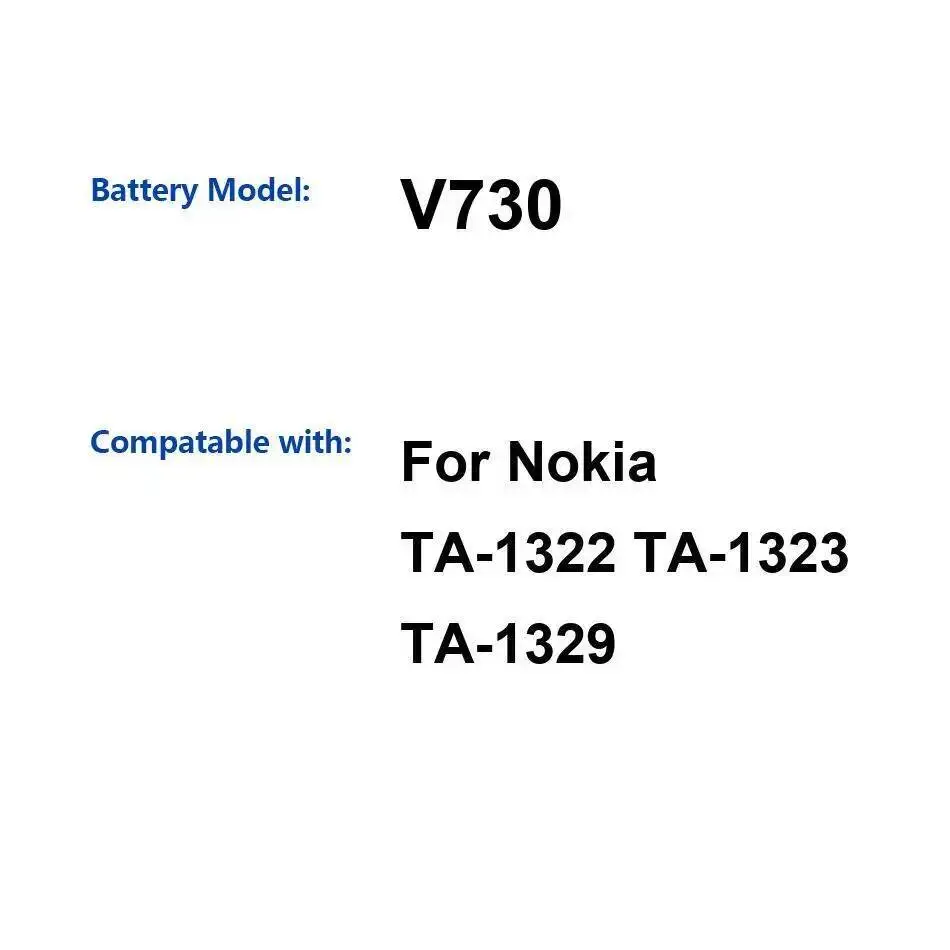 

3900Mah Mobile Phone Battery V730 For Nokia TA-1322 TA-1323 TA-1329 High Performance