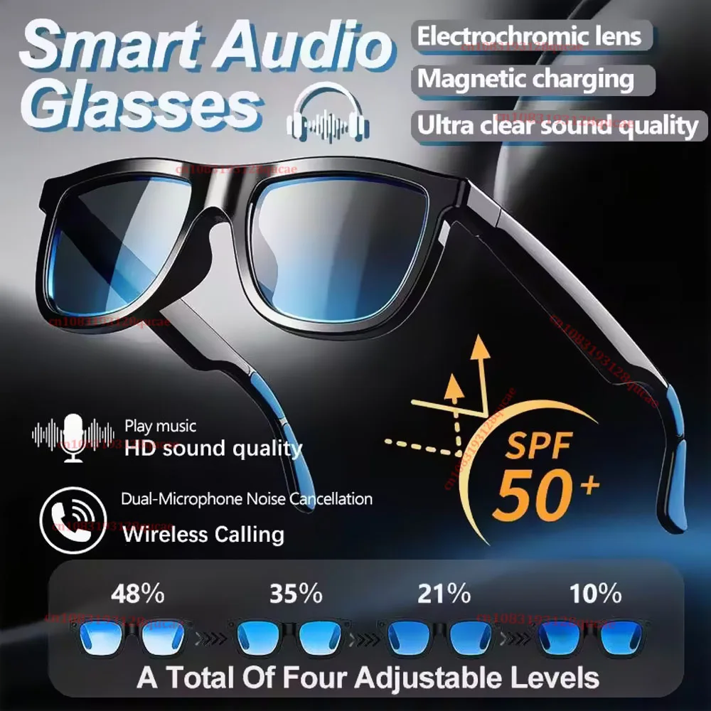 

2026 Smart Audio Glasses Electrochromic Touch Control Lenses Noise reduction sound effect Ultra-Clear Sound Music Calls Glasses