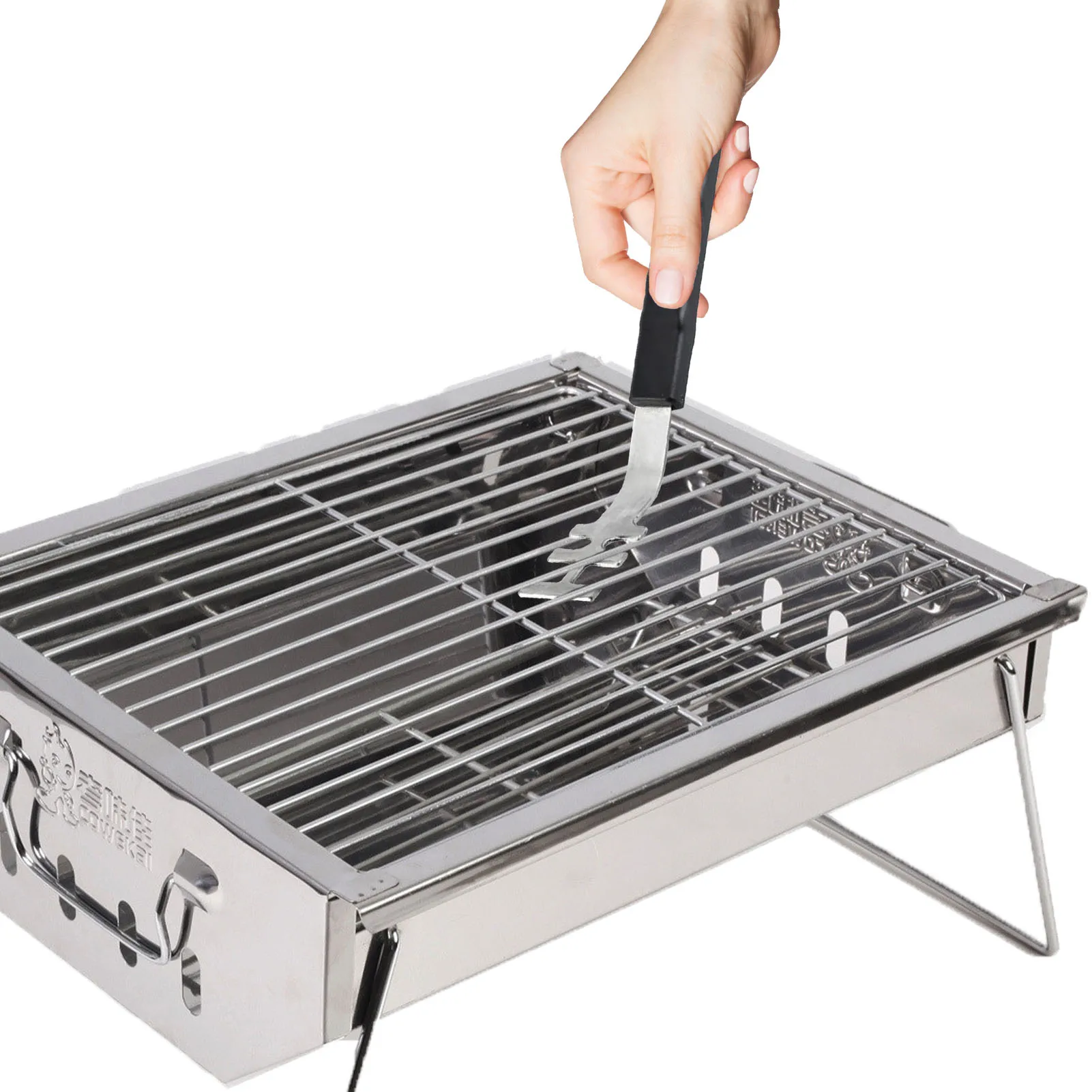 Heat-resistant Grill Grate Lifter Grill Grate Grabber Heat-resistant Cooking Grate Lifter BBQ Grid Lifting Grate Removal Tool