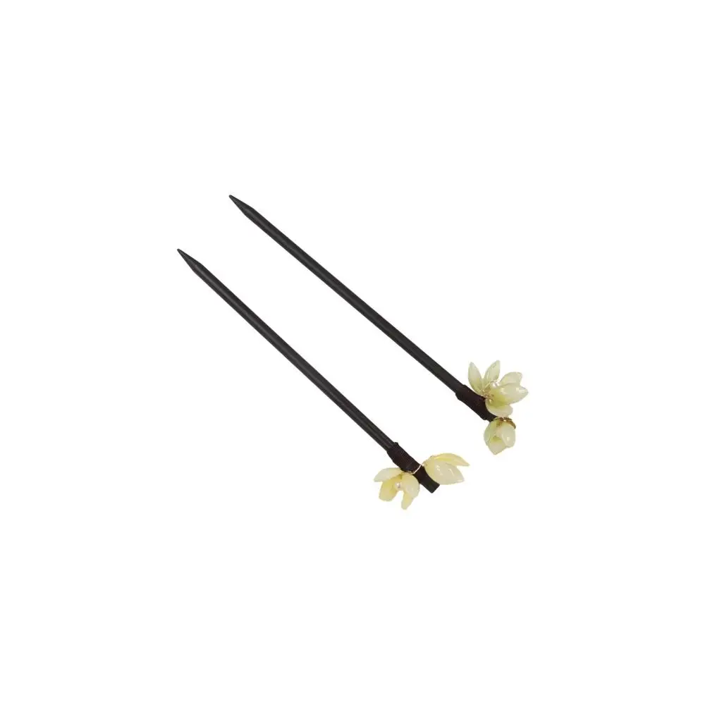 

Elegant Retro Flower Pearl Braided Hairpins Wooden Korean Hanfu Hairpins Hair Clip Chinese Hair Fork Women Hair Sticks
