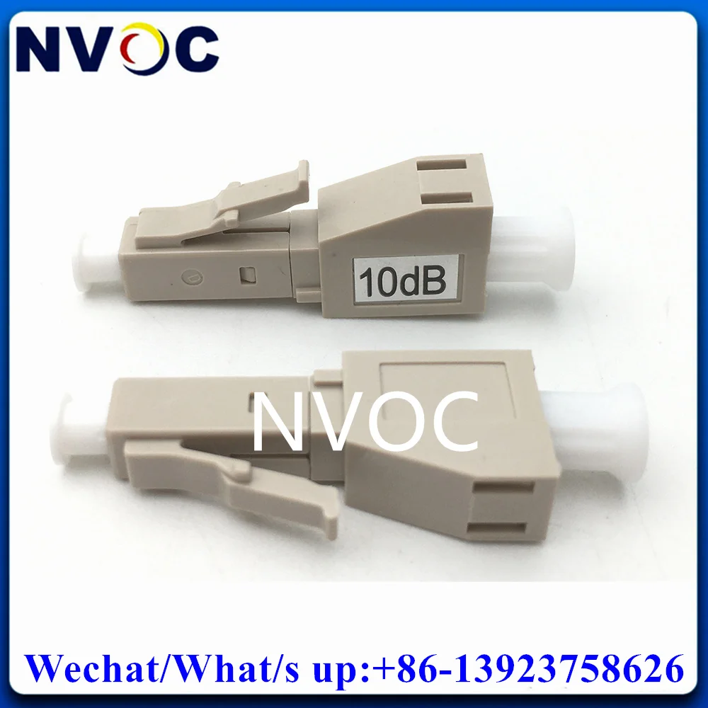 50Pcs 10dB 850nm OM1 OM2 50/125 62.5/125 LCUPC MM Multimode Male-Female Plug-in Fixed Flanged Type Fiber Optic Attenuator