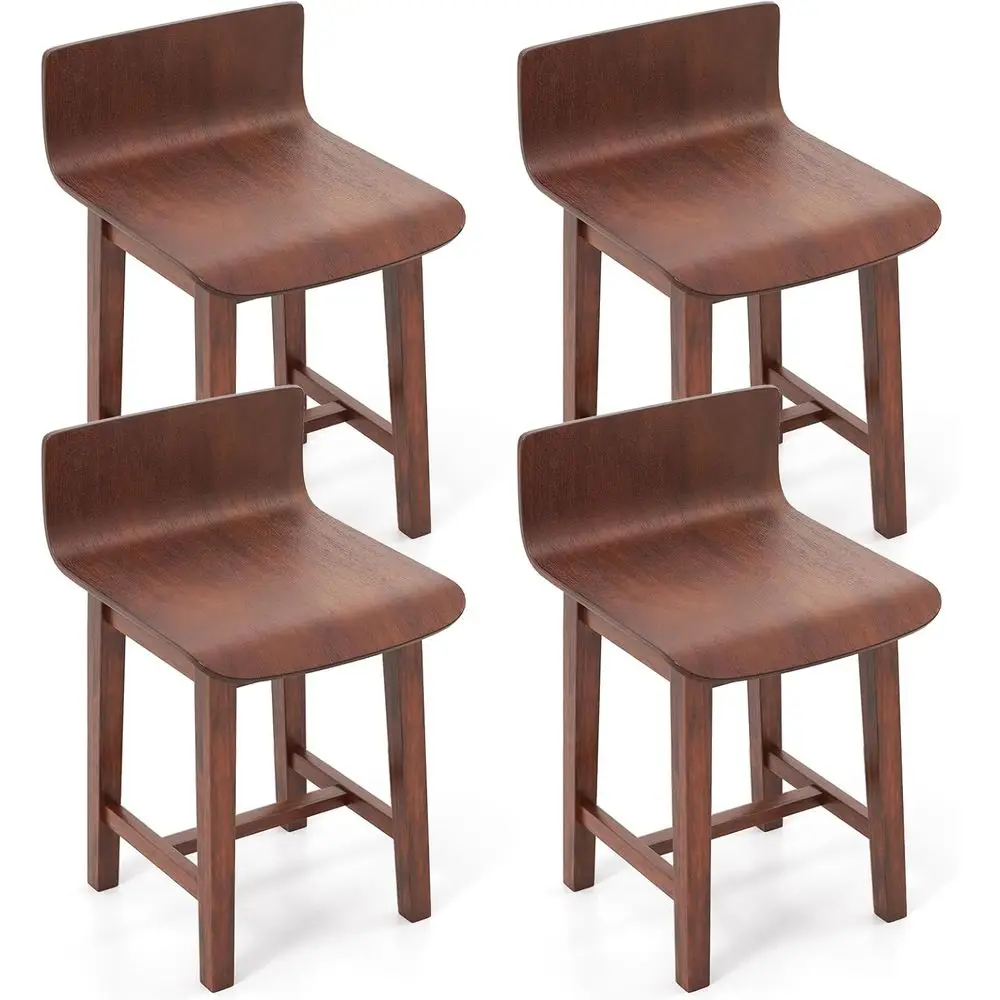 

Набор из 4-х высоких обеденных стульев из массива дерева (19 дюймов) с низкой спинкой и подлокотниками, подходят для кухонного острова, столовой и барной стойки.