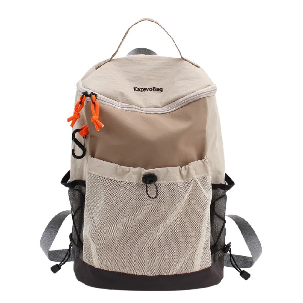 

Multiple Pockets Travel School Bag Nylon with Drawstring Outdoor Backpack Large Capacity Lightweight Hiking Backpack