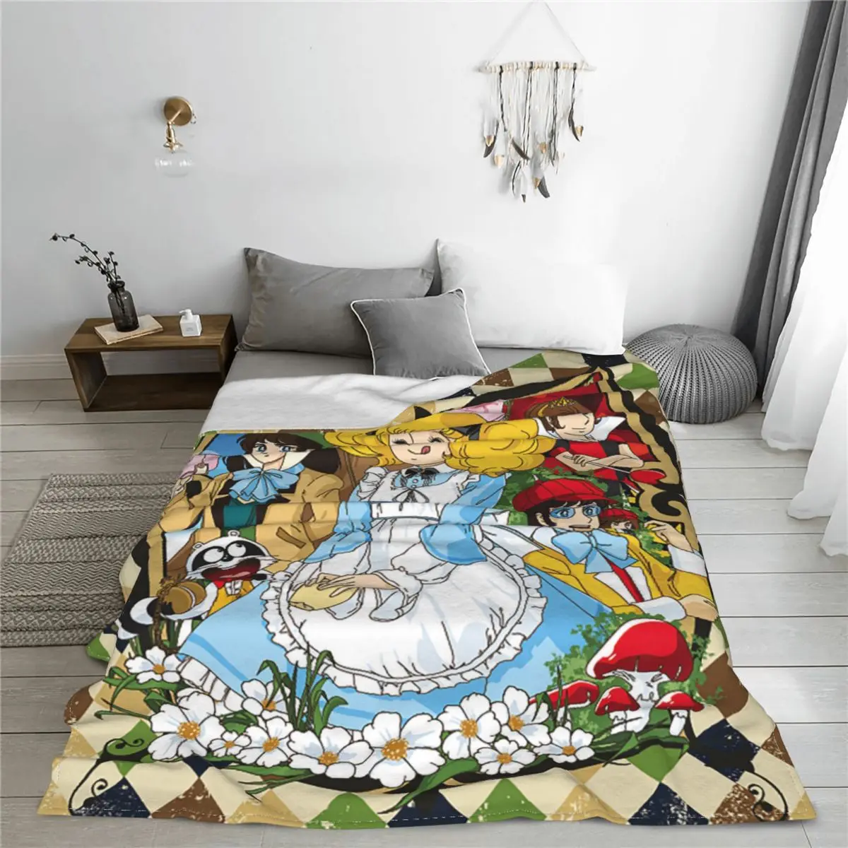 Candy Candy Anime Kurin Blanket Kawaii Japanese for kids Fuzzy Vintage Breathable Throw Blankets for Home All Season