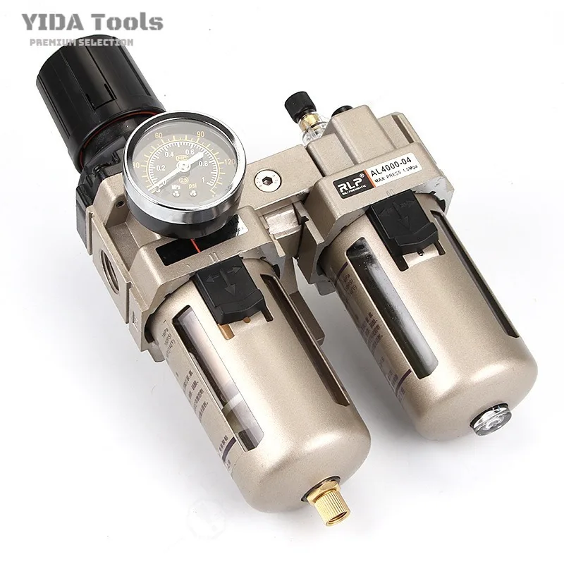 YIDA FRL Air Filter Regulator Lubricator AF2000-02 AC4000-04 Copper Element Pneumatic 1/4 1/2 Air Compressor