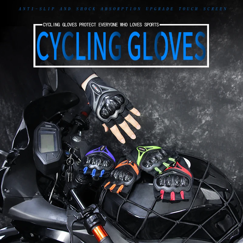 

SUOMY Cycling Half-Finger Men Women Gloves Summer Racing Riding Anti-Fall Breathable Mesh Sport Shockproof Motorcycle Gloves