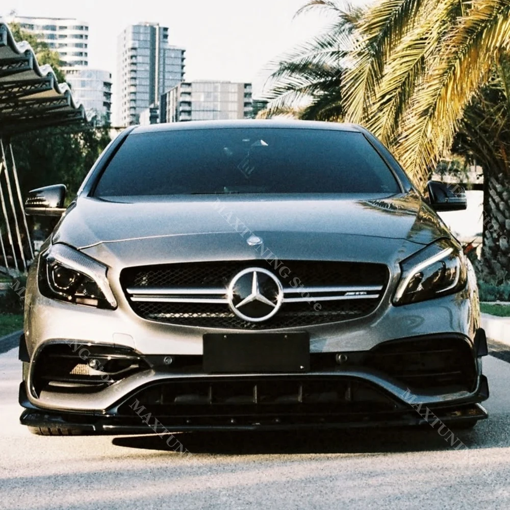 

For Mercedes Benz A-Class W176 A45 AMG Line 2015 2016 2017 2018 Facelift Front Bumper Spoiler Lip Splitter Custom Chin Tuning