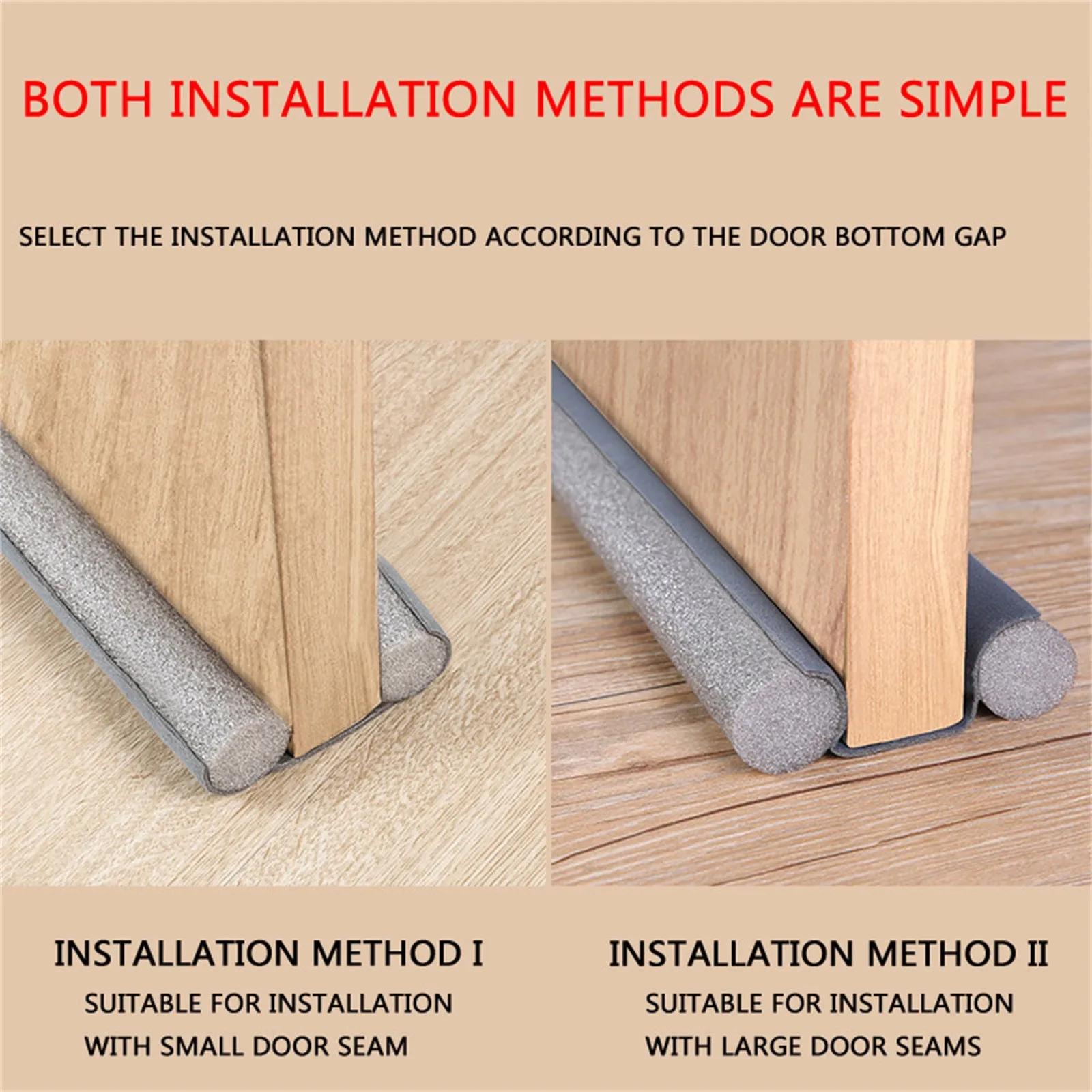 سدادة مسودة الباب - حشو وختم فجوة الباب السفلي - غطاء باب مقاوم للرياح - يناسب باب 36 بوصة - كتلة الضوضاء، الصوت، البق، الهواء الساخن، L #2