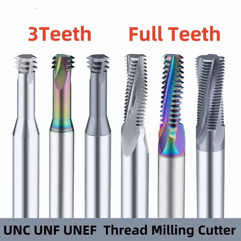 1PCS American Thread Milling Cutter HRC60 3/Full Tooth  CNC UNC UNF 1/4 3/4 5/16 1/8 3/8 1/2 9/16 5/8 For Steel Aluminum