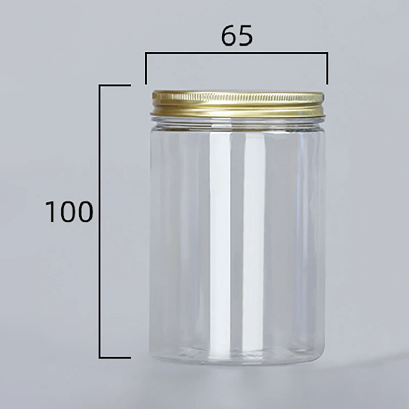 15 Sizes Clear Plastic Jar With Pink Aluminum Lids Empty Face Cream Cosmetic Container Gold Travel Refillable Bottles Box