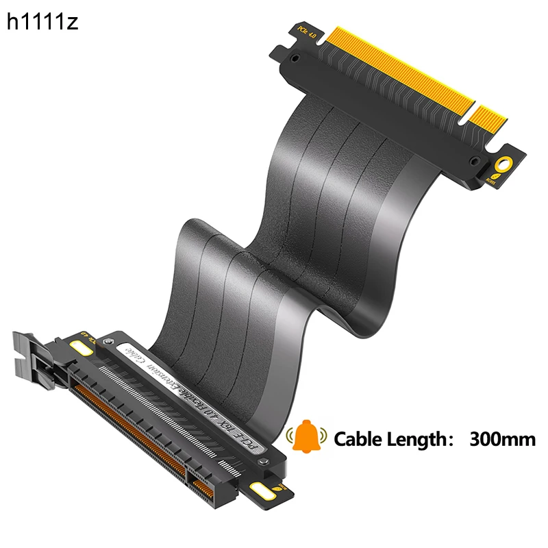 

PCIe 4.0 x16 Riser Cable Graphics Card Extension Cord High Speed 64G Flexible PCI Express Gen 4 GPU ITX PC Connector for Desktop