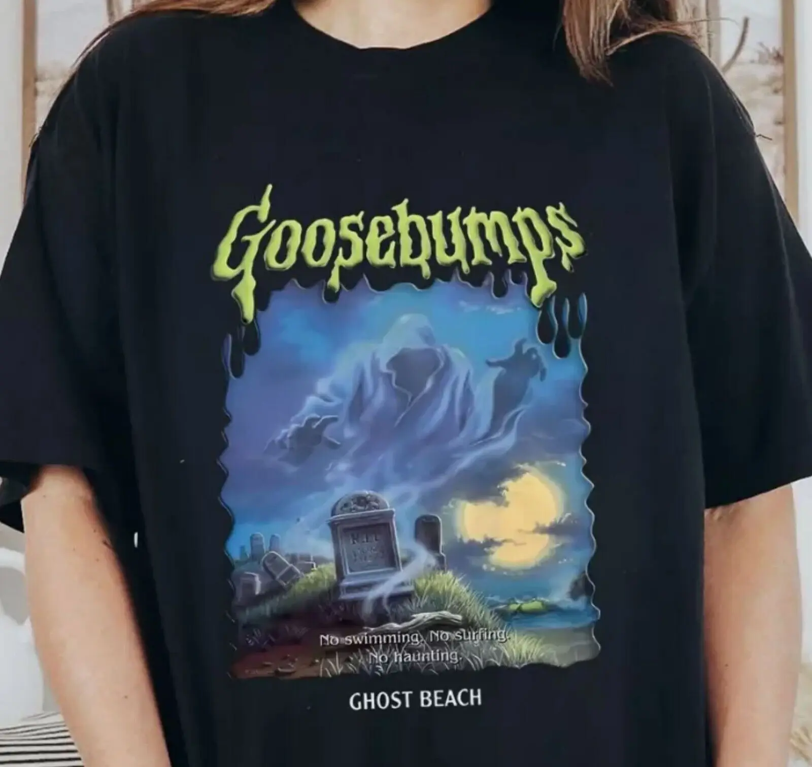 

Goosebumps Shirt, Ghost Beach Halloween T-Shirt