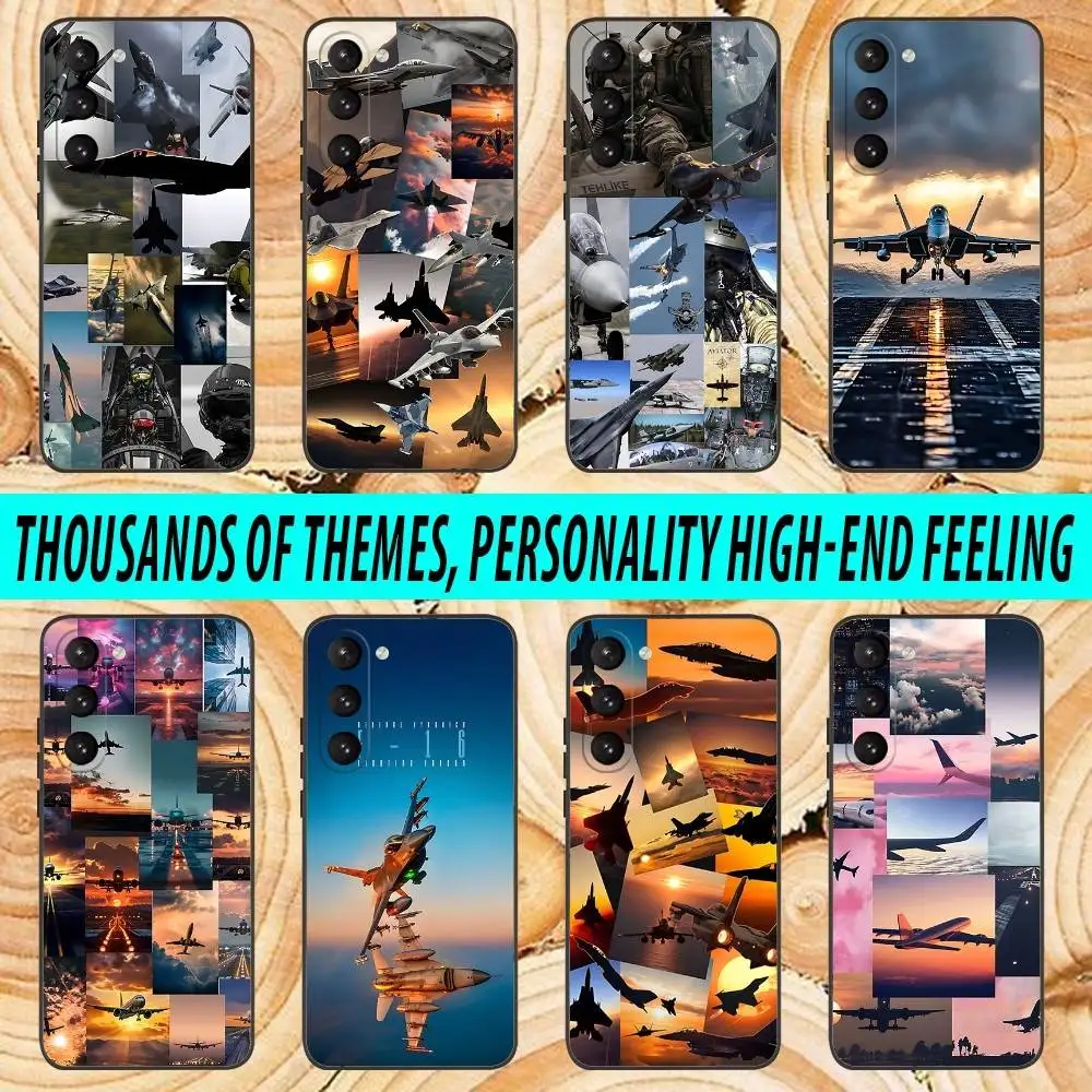 

Plane Phone Case For Samsung Galaxy A 91,80,73,72,71,53,52,51,22,5G Soft Black Cover