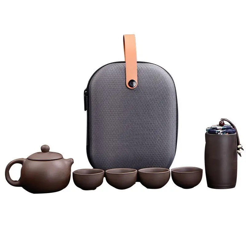 Portable Travel Kungfu Tea Set Creative Ceramic Tea Set Gift One Pot Four Cups