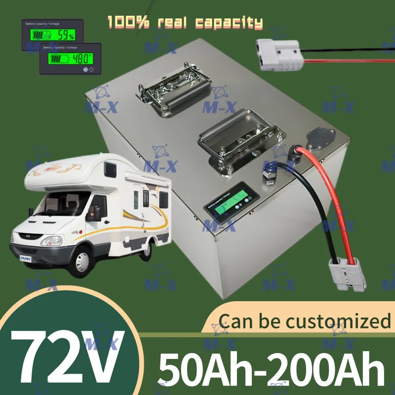 

72V 50Ah 60AH 80AH 100AH 120AH 150Ah 200AH LifePo4 литиевая батарея, тележка для гольфа, электромобиль + зарядное устройство