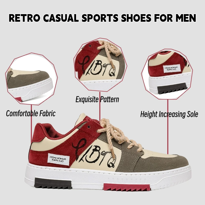 LiveDay Men's Autumn Flat Casual Shoes Lightweight Sneakers Fashion Lace-Up Trainers Student Vulcanized Zapatillas Hombre