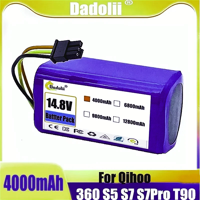 

2025 Battery For Qihoo 360 S5 S7 S7Pro T90 X9 14.4v 4000mAh Robotic Vacuum Cleaner Replacement Batteries Part