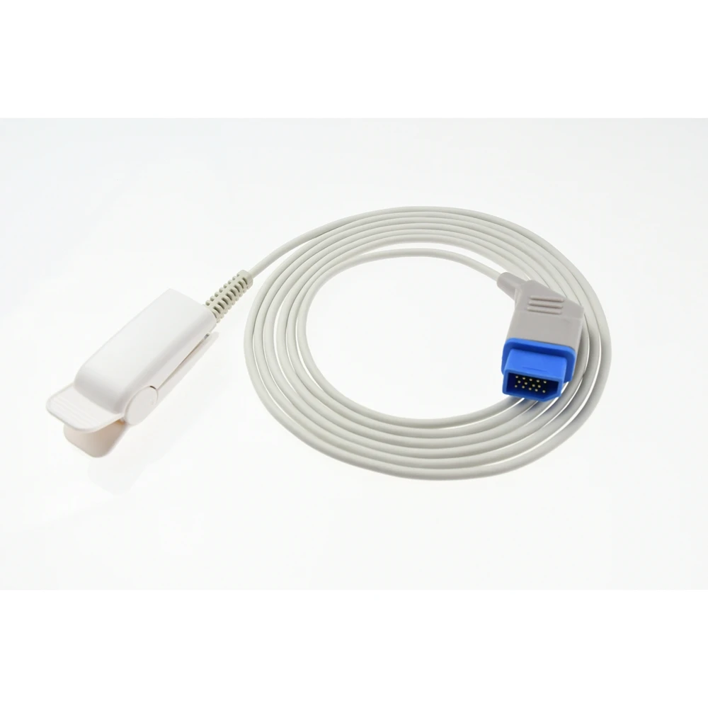 Reusable SPO2 Sensor Long Cable 2.5M Adult Child Neonate Finger Clip For NIHON KOHDEN,square14PIN