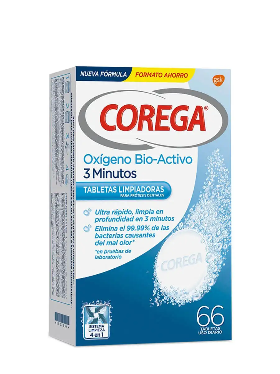 Corega bio-active oxygen 3 minutes cleaning dental prosthesis 66 tablets-dental prosthesis without bacteria