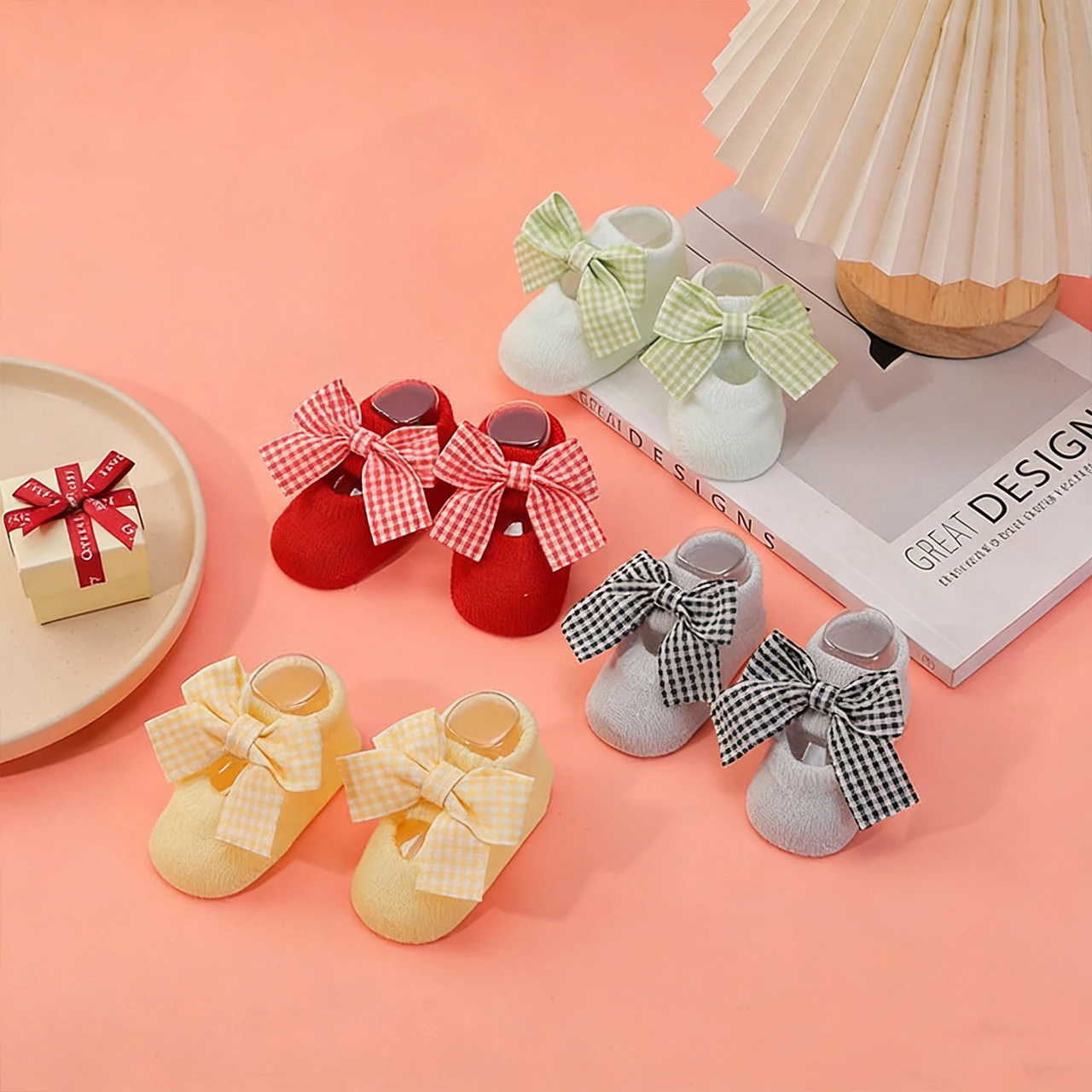 

Носки-тапочки для новорожденных Sweet Bow, противоскользящие, для дома, весна-лето, хлопковые, для девочек, в стиле принцессы, 0-1 год