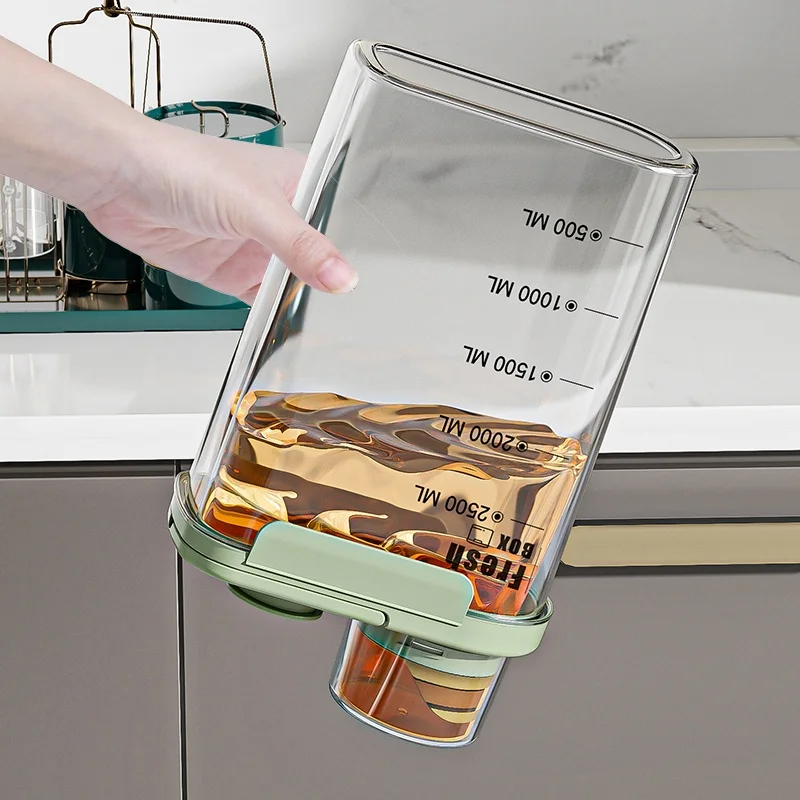 Transparent Hand-Held Grain Container For Household Kitchen Sealed Storage Container For Grains Moisture-Proof Rice Bucket