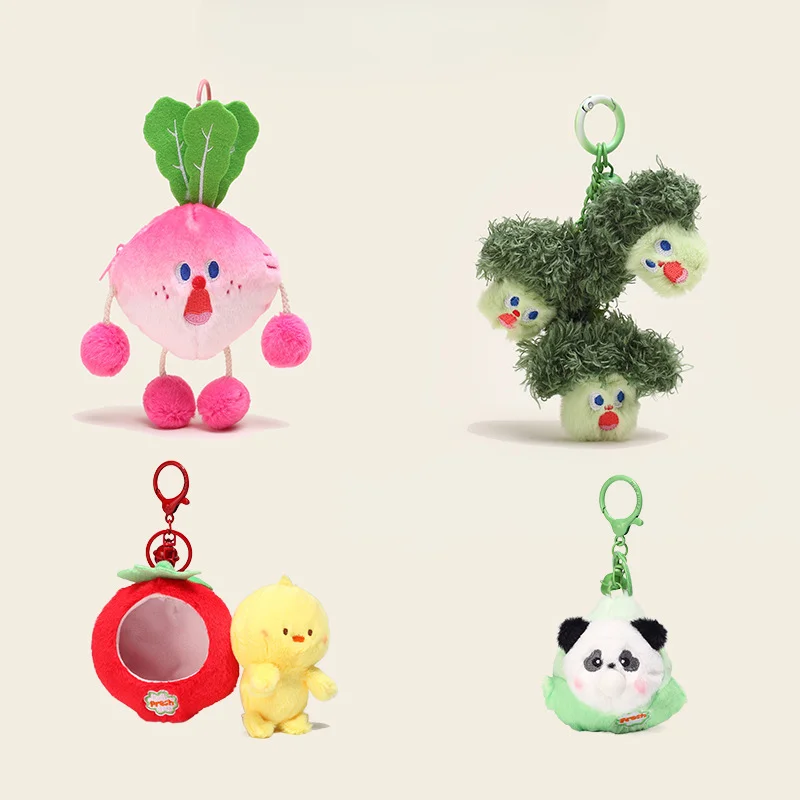 Stuffed Vegetable Plush Blowing Bubbles Screaming Vegetables Plush Keychains Pendants Decompression Brithday Gift for Friend