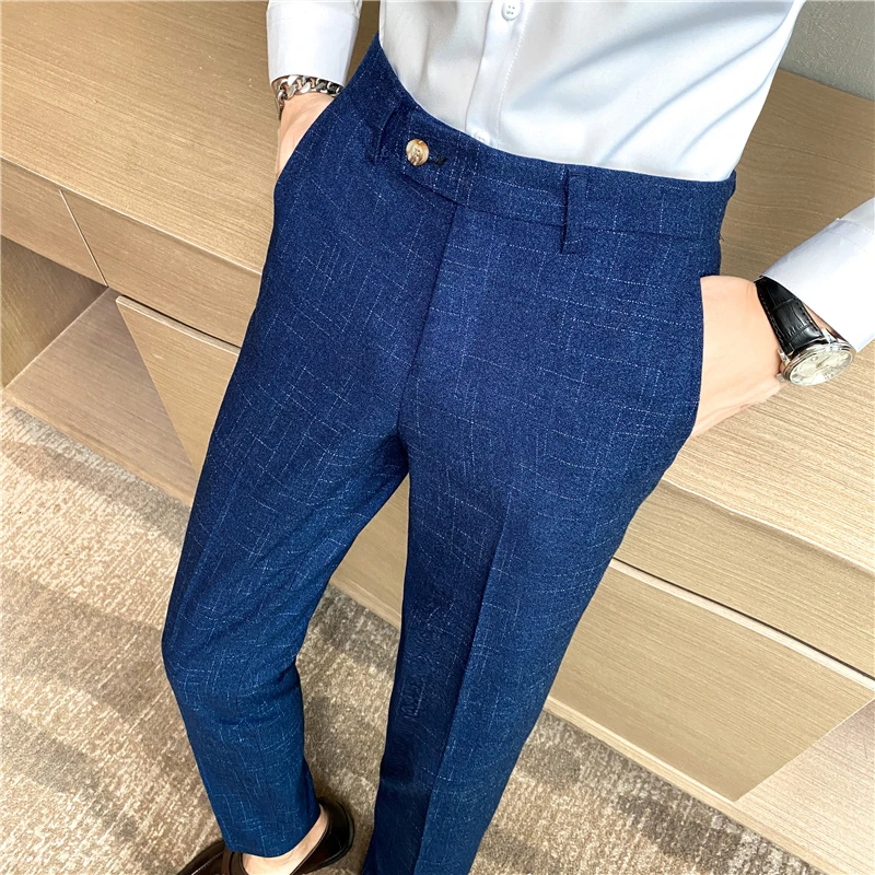 

High-quality, light mature style spring and autumn trousers for men, versatile and trendy no-iron business casual long pants